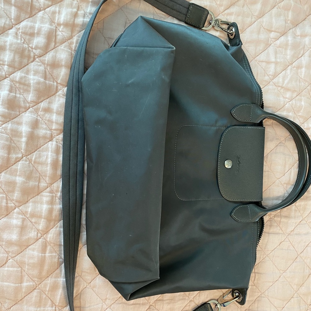 Longchamp Grey Le Pliage Crossbody Bag